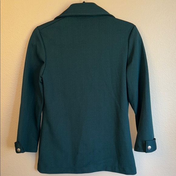 VINTAGE 60s 70s Button Down Silver Snap Front Shirt Wide Collar Cuffed Sleeves - Picture 5 of 16